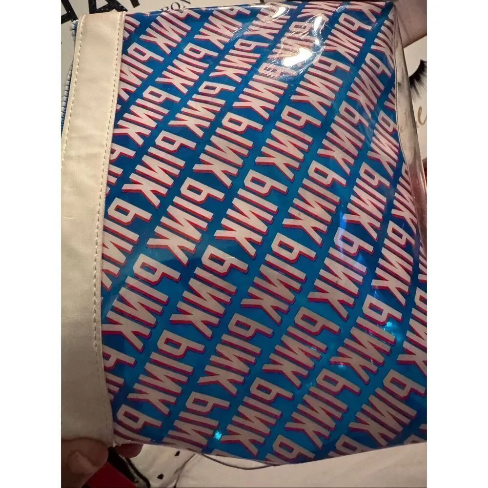 VS pink medium pvc/clear  cosmetic bag pouch bag red white blue